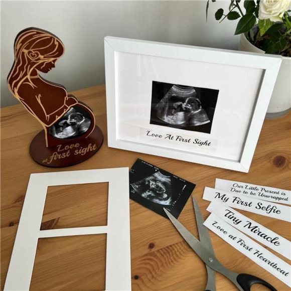 Heart's Sign Ultrasound Picture Frames Bundle - Pregnant Mom | First Time Mom - Picture 4 of 6